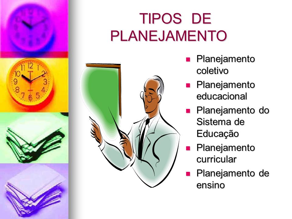 TIPOS DE PLANEJAMENTO Planejamento coletivo Planejamento educacional