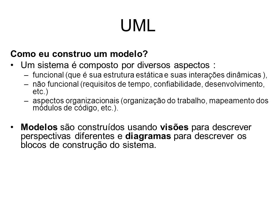UML Como eu construo um modelo