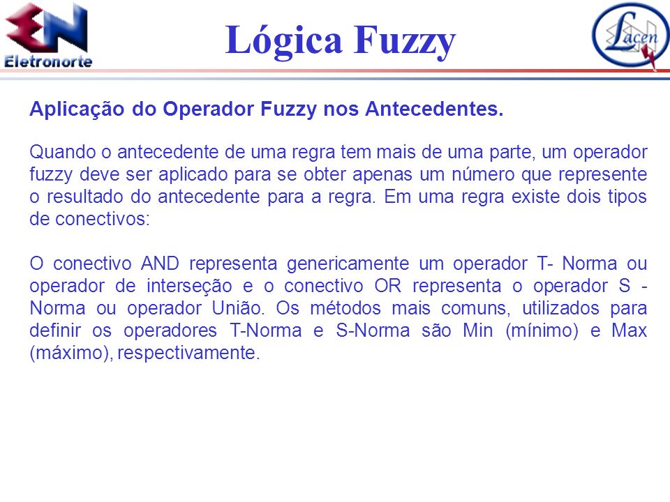 Aplicação do Operador Fuzzy nos Antecedentes.