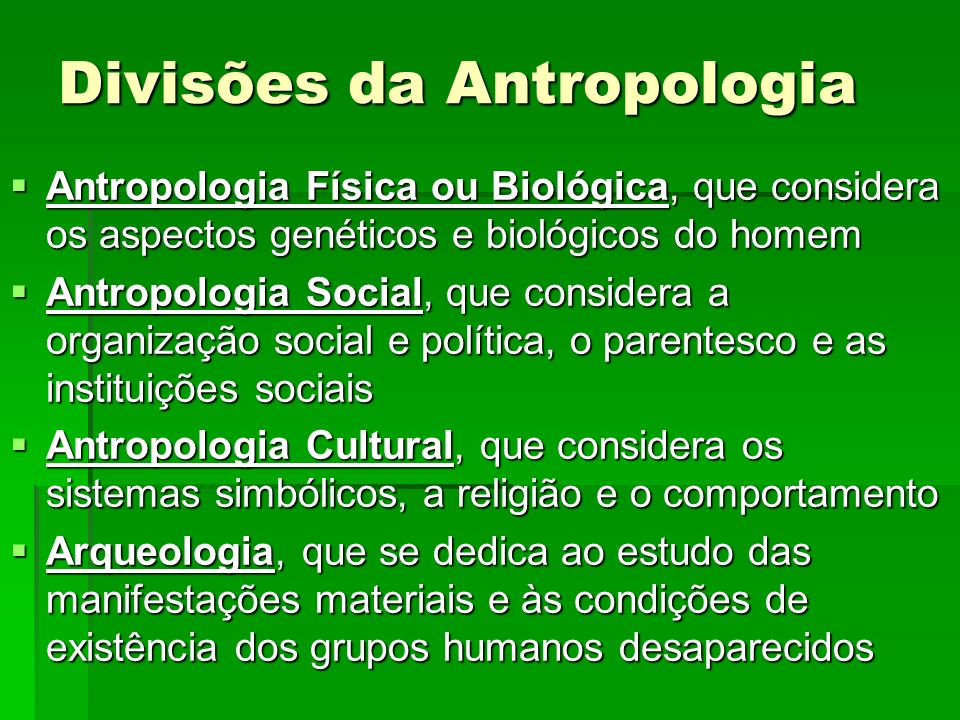 Divisões da Antropologia