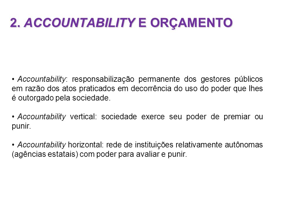 2. ACCOUNTABILITY E ORÇAMENTO