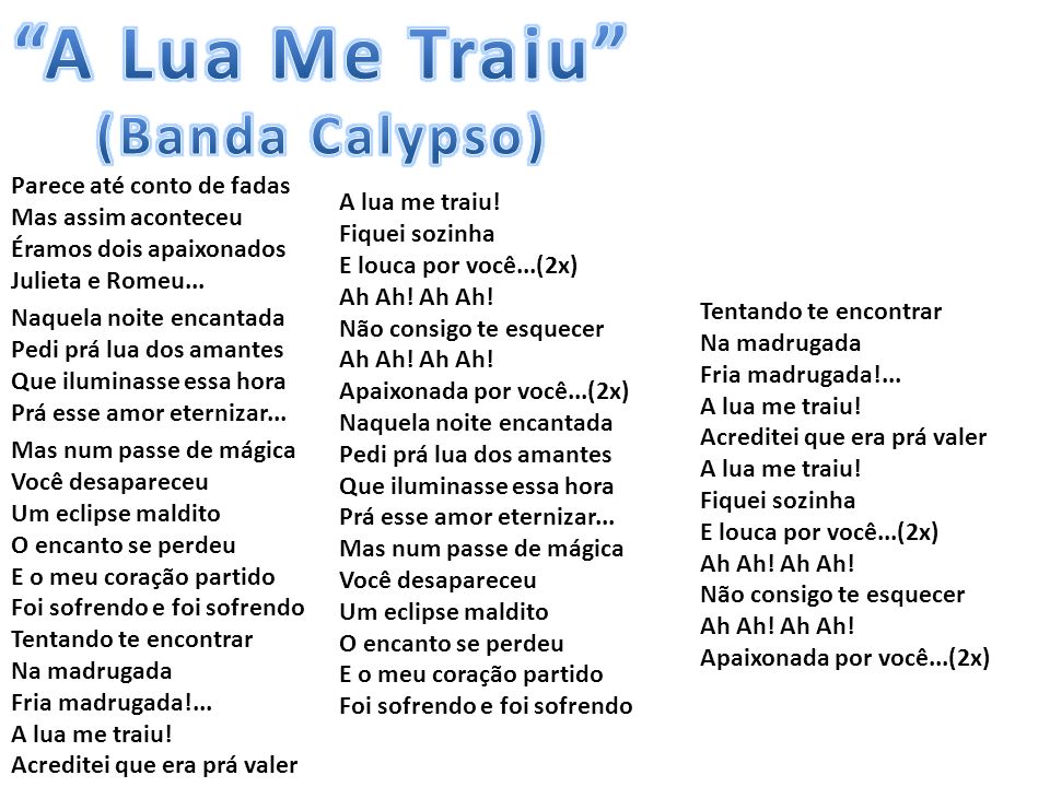 A Lua Me Traiu (Banda Calypso)