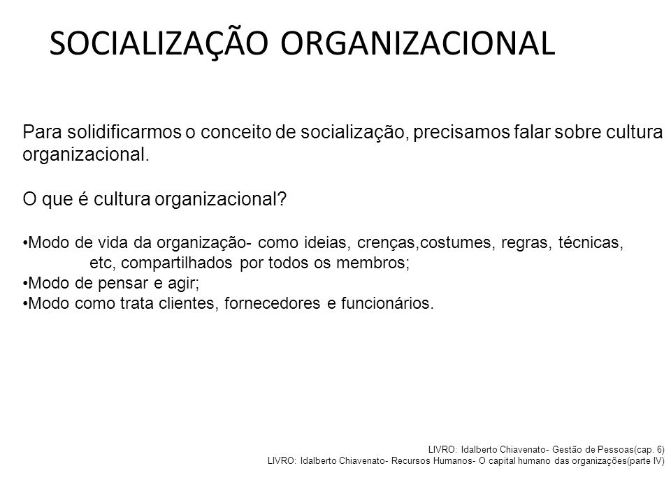 SOCIALIZAÇÃO ORGANIZACIONAL