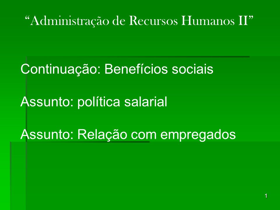 Administração de Recursos Humanos II