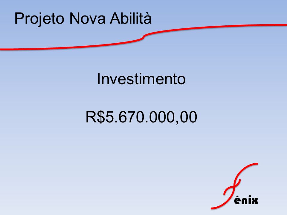 Projeto Nova Abilità Investimento R$ ,00