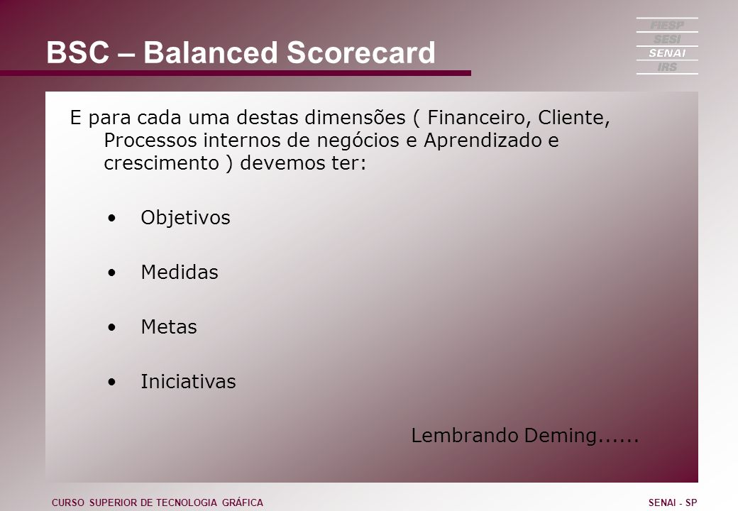 BSC – Balanced Scorecard