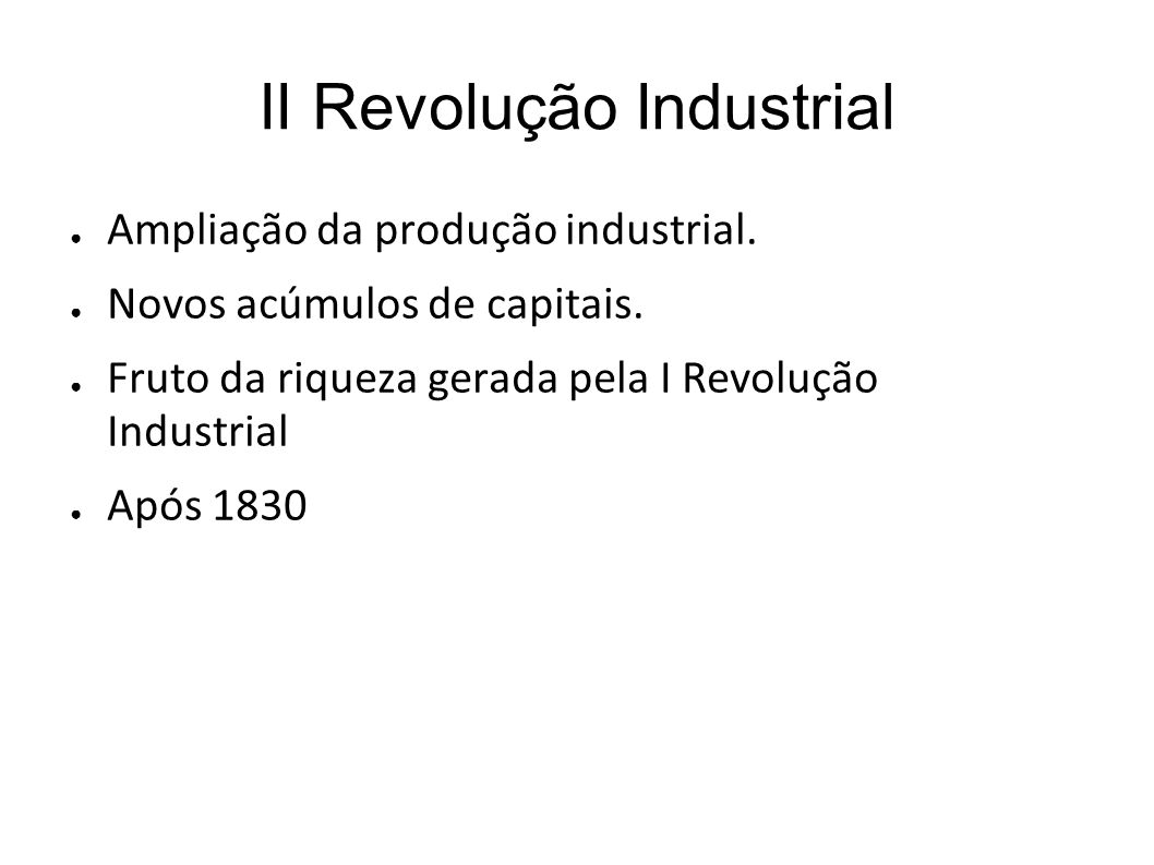 II Revolução Industrial