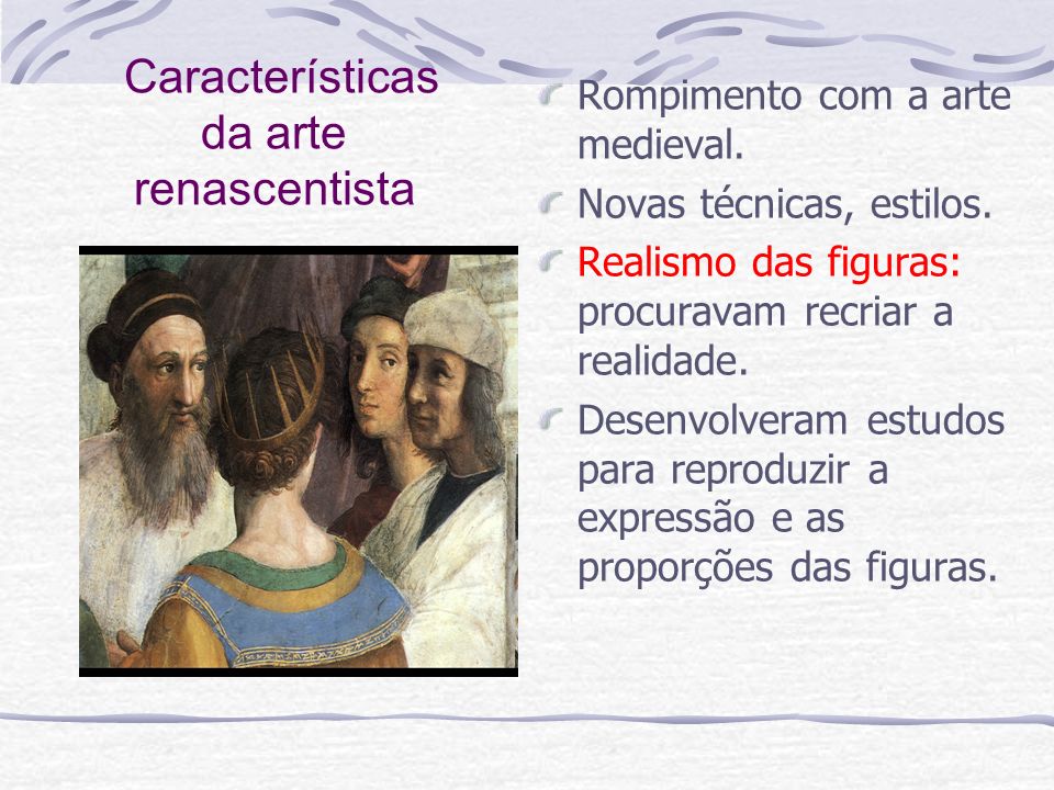Características da arte renascentista