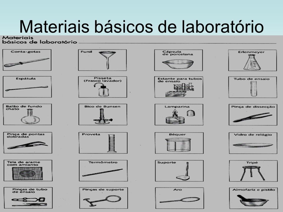 Materiais básicos de laboratório