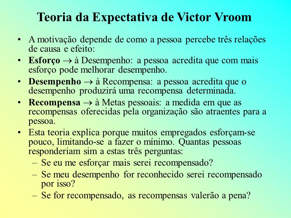 Teoria da Expectativa de Victor Vroom