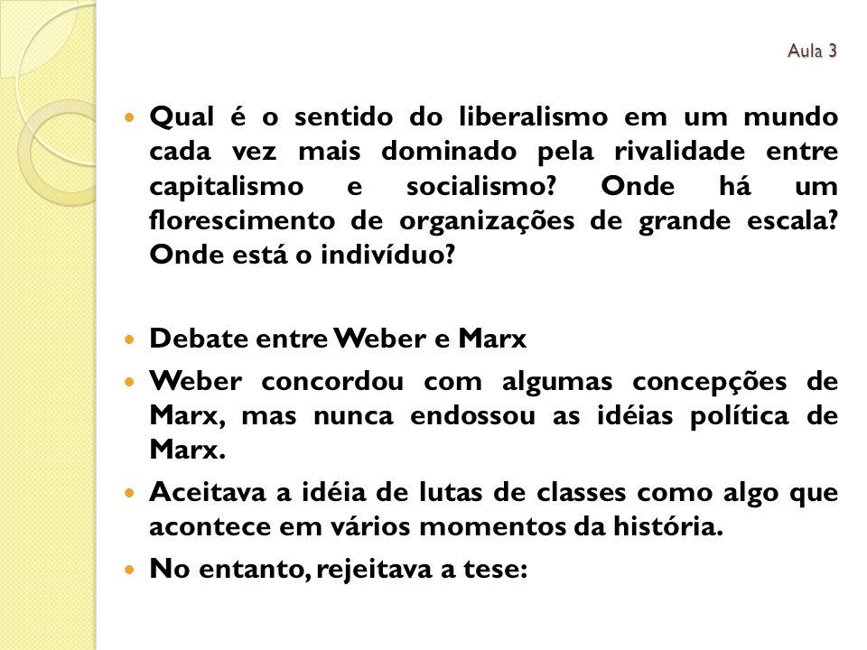 Debate entre Weber e Marx