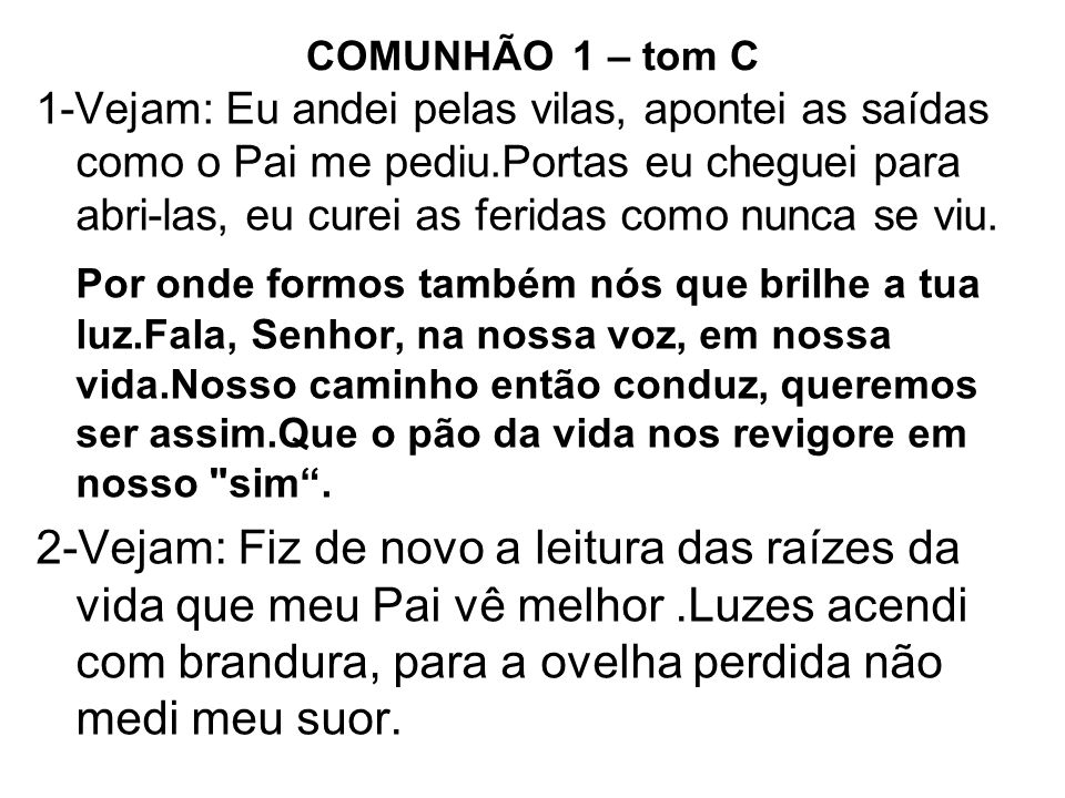 COMUNHÃO 1 – tom C