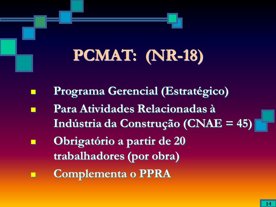 PCMAT: (NR-18) Programa Gerencial (Estratégico)