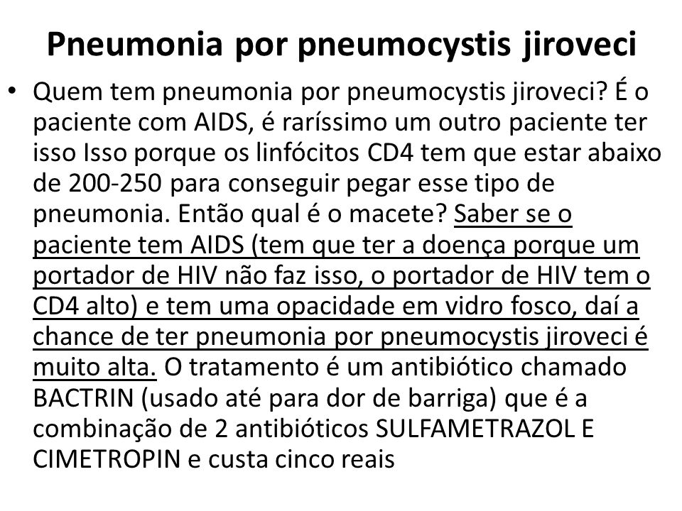Pneumonia por pneumocystis jiroveci