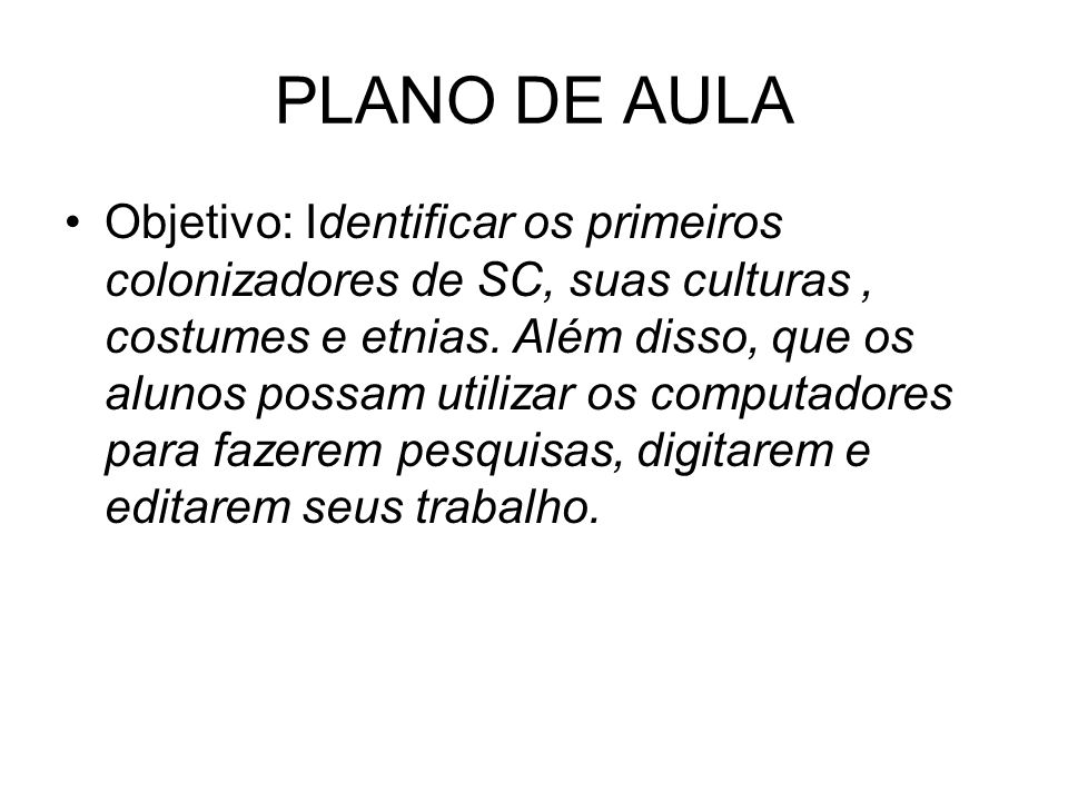 PLANO DE AULA