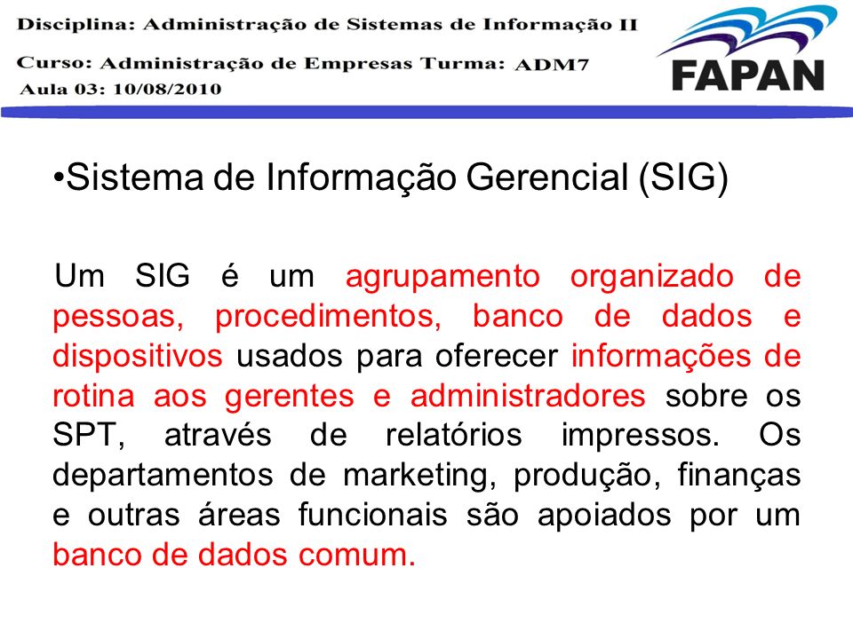 Sistema de Informação Gerencial (SIG)
