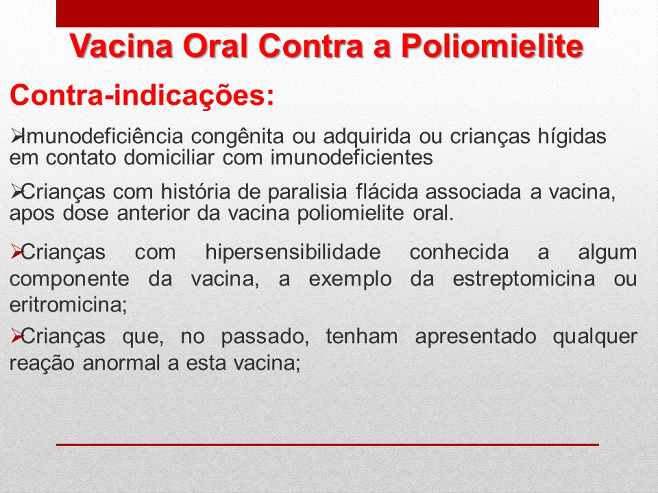 Vacina Oral Contra a Poliomielite
