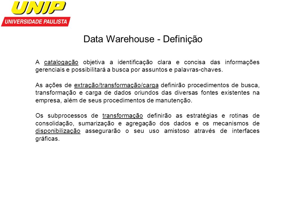 Data Warehouse - Definição