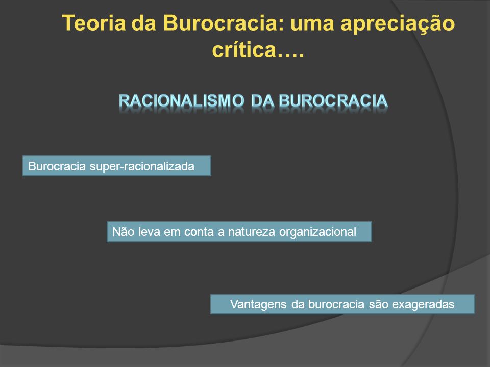 Teoria da Burocracia: uma apreciação crítica….