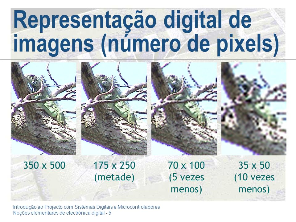 Representação digital de imagens (número de pixels)