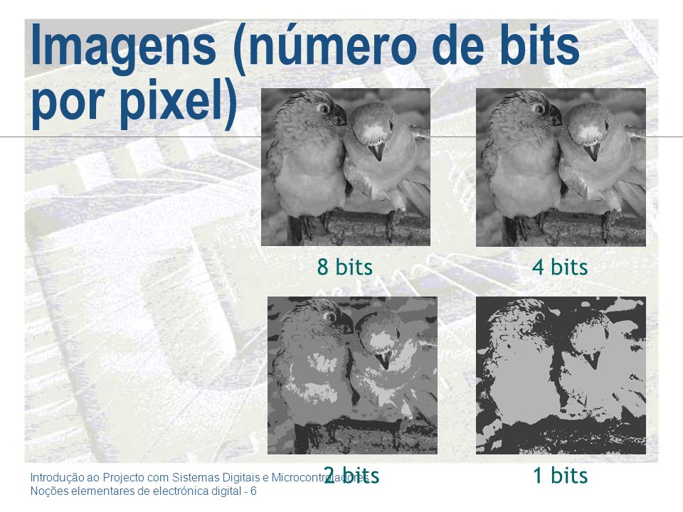 Imagens (número de bits por pixel)