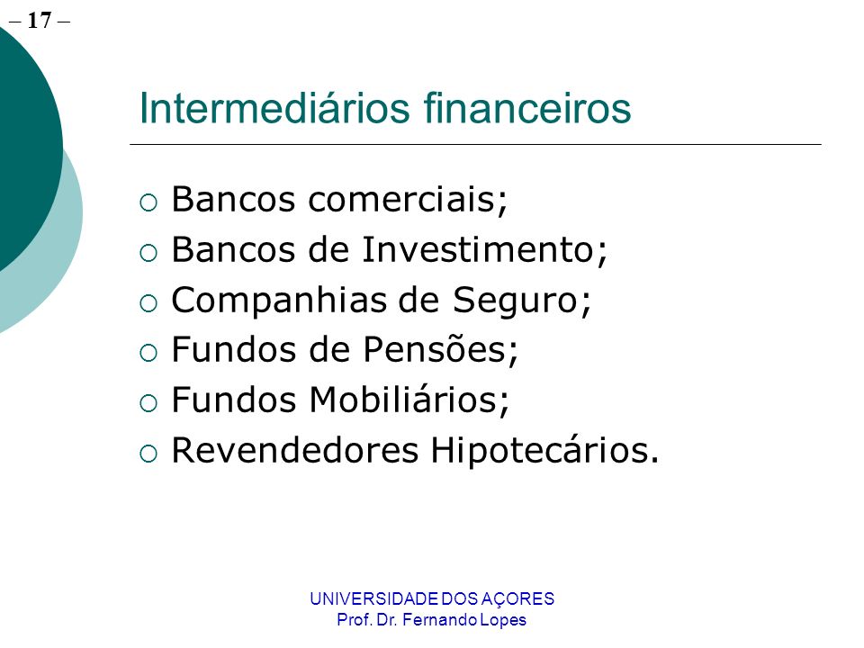 Intermediários financeiros