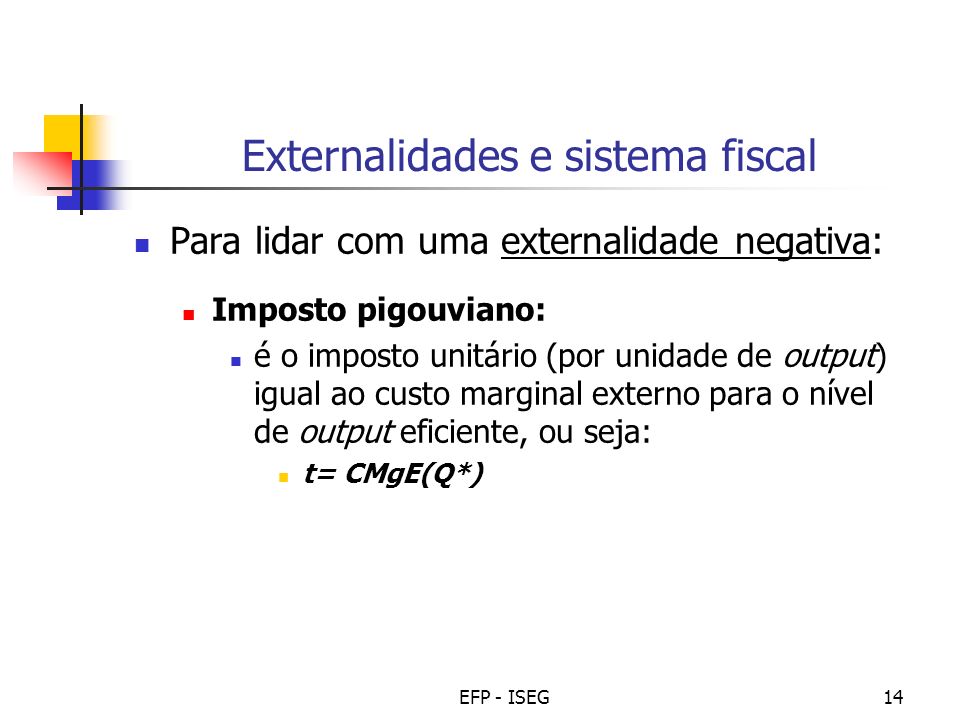 Externalidades e sistema fiscal