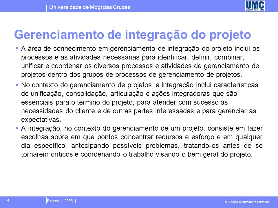 Gerenciamento de integração do projeto