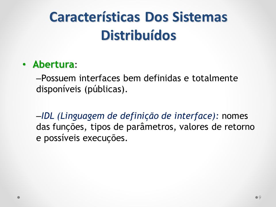 Características Dos Sistemas Distribuídos