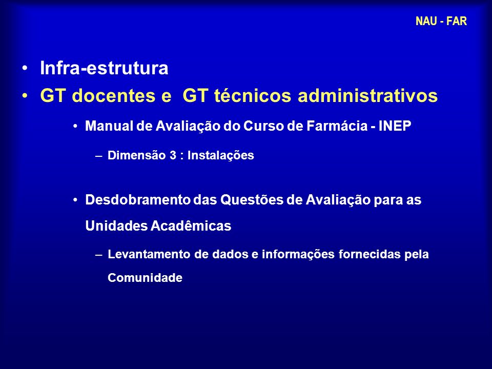 GT docentes e GT técnicos administrativos