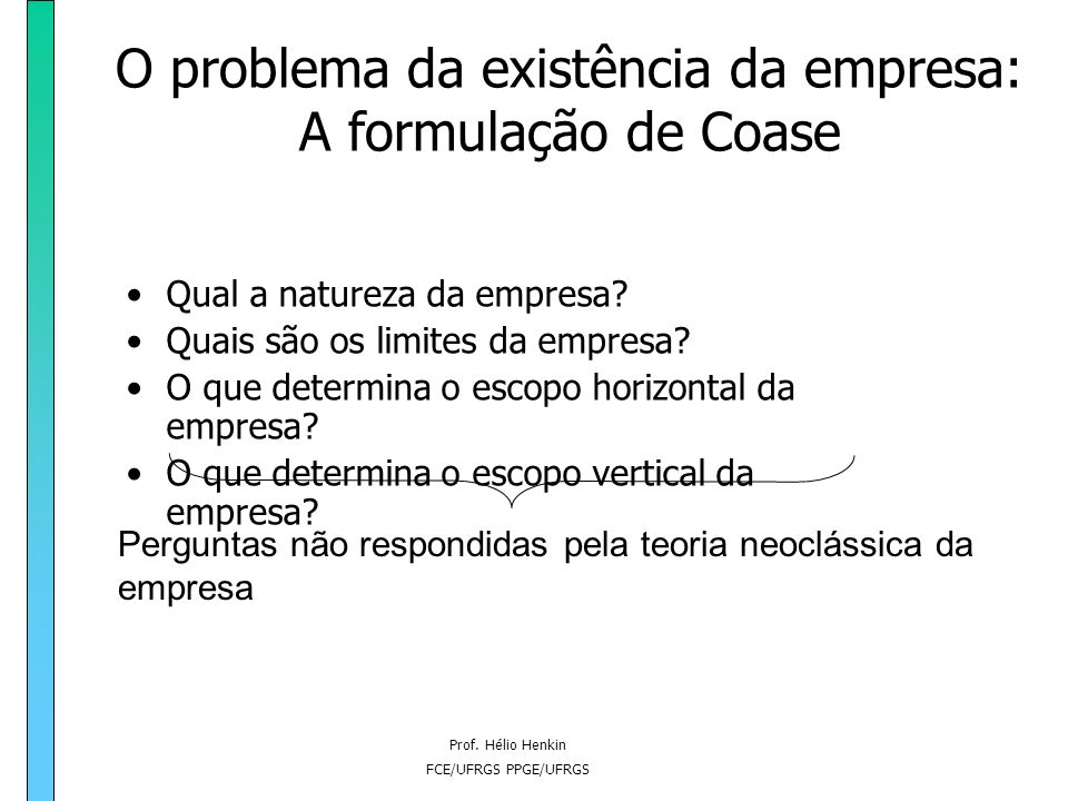 O problema da existência da empresa: A formulação de Coase