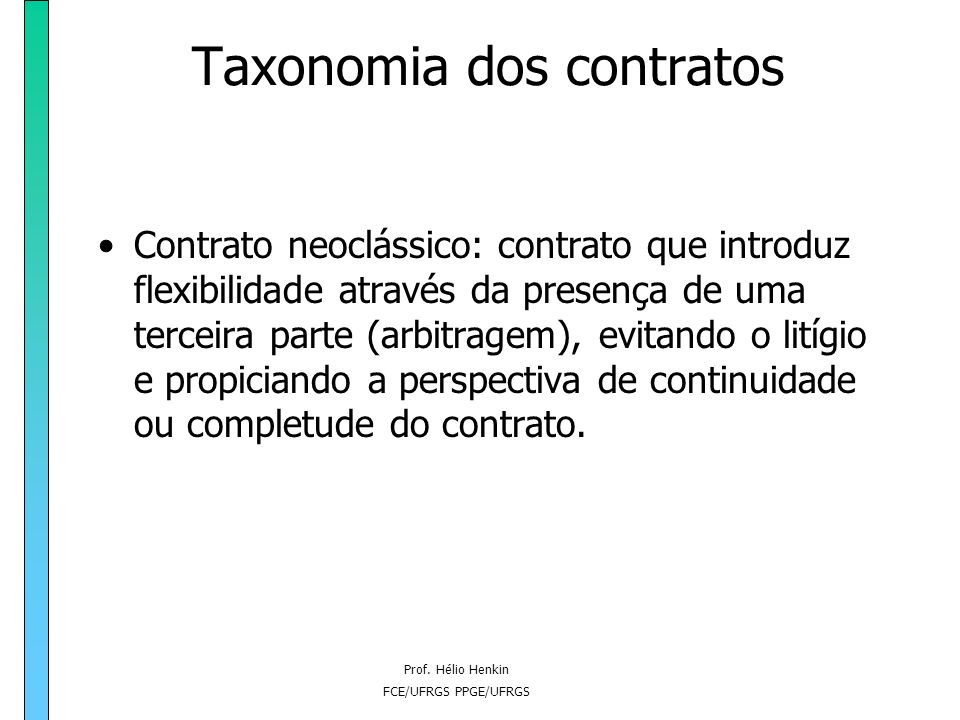 Taxonomia dos contratos
