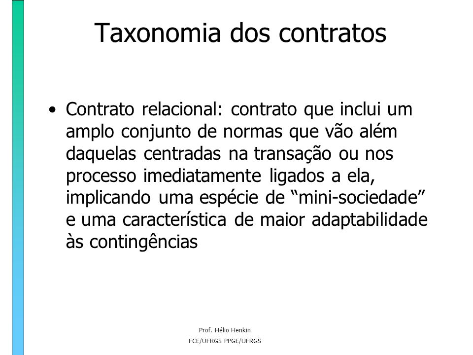 Taxonomia dos contratos