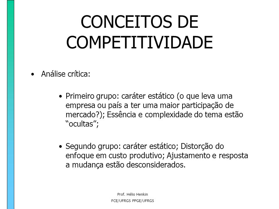 CONCEITOS DE COMPETITIVIDADE