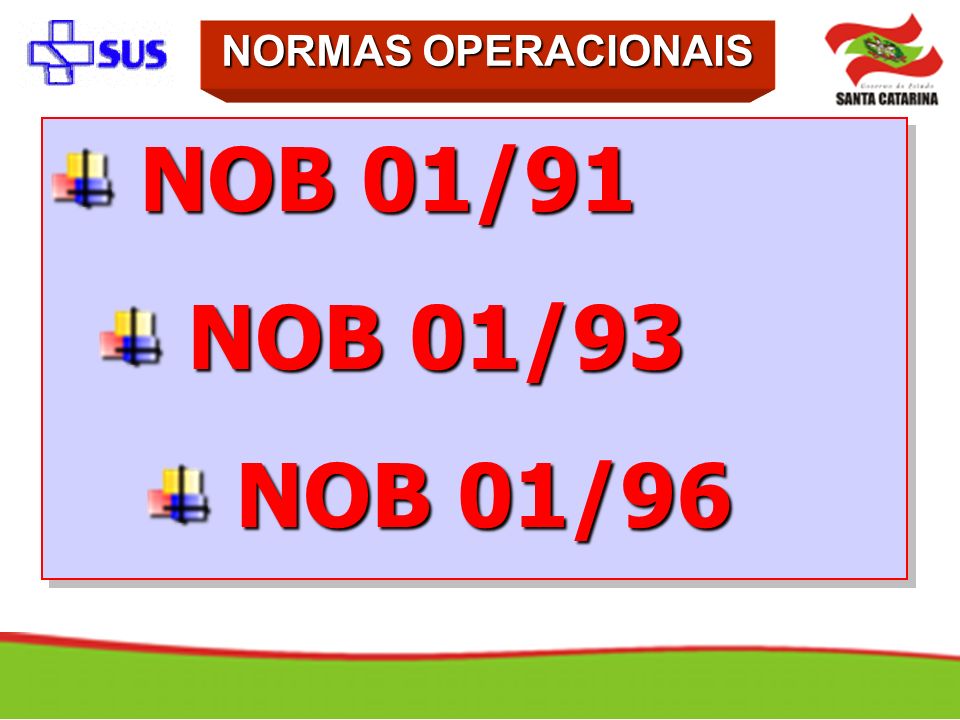 NORMAS OPERACIONAIS NOB 01/91 NOB 01/93 NOB 01/96