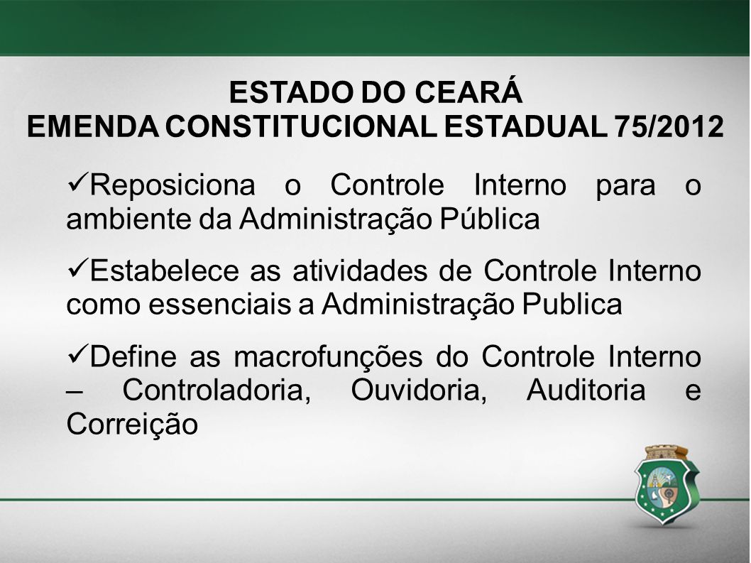 EMENDA CONSTITUCIONAL ESTADUAL 75/2012