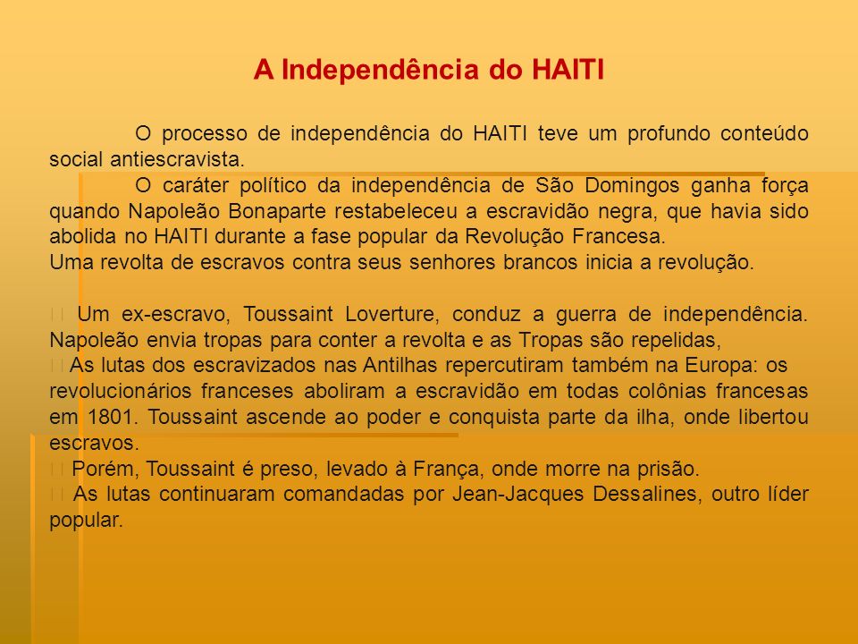 A Independência do HAITI