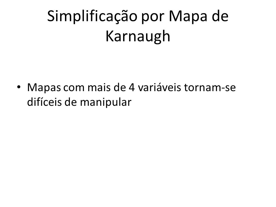 Simplificação por Mapa de Karnaugh