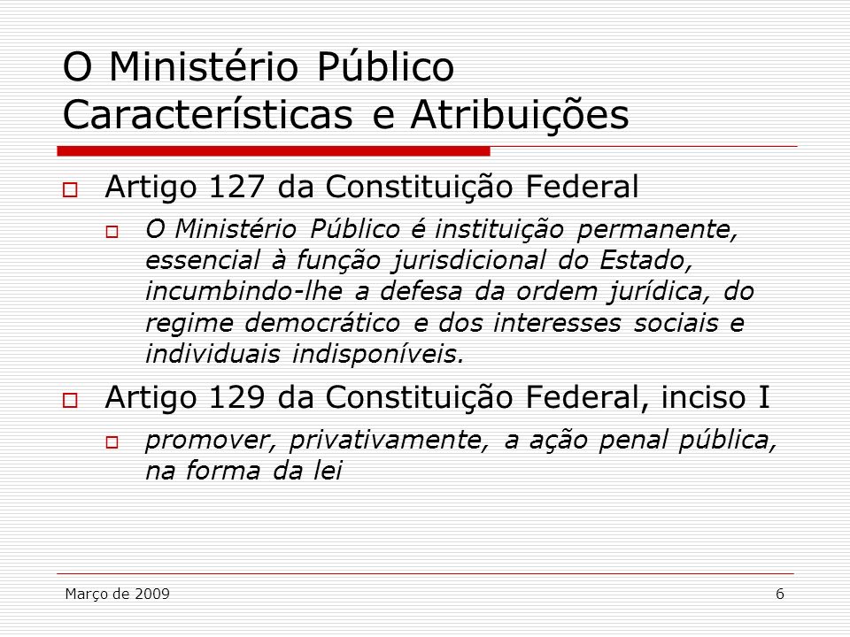 O Ministério Público Características e Atribuições