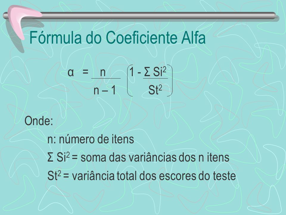 Fórmula do Coeficiente Alfa