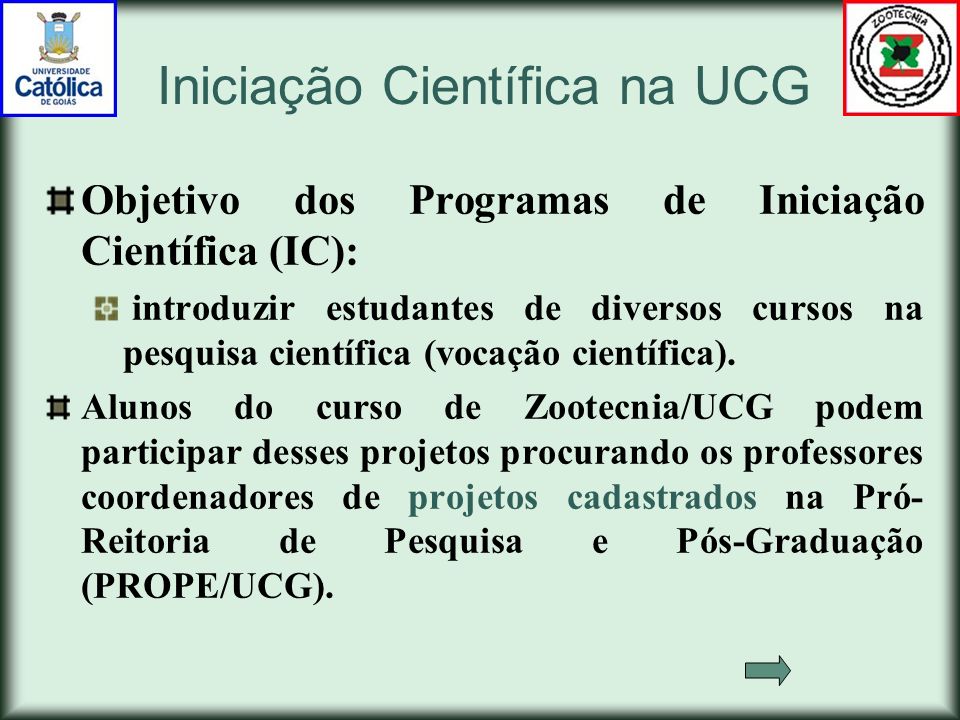Iniciação Científica na UCG