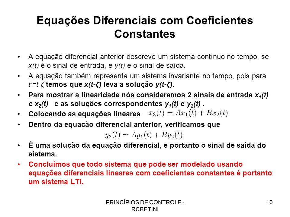 Equações Diferenciais com Coeficientes Constantes