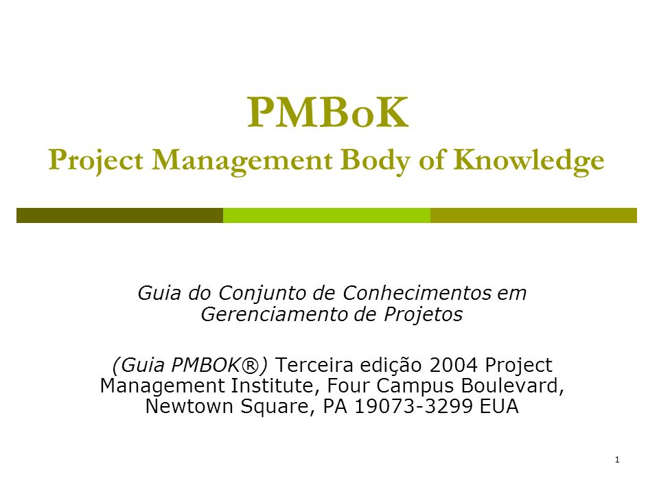 PMBoK Project Management Body of Knowledge