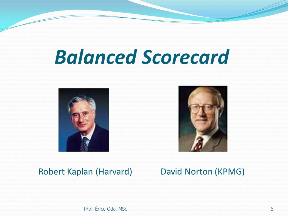 Balanced Scorecard Robert Kaplan (Harvard) David Norton (KPMG)