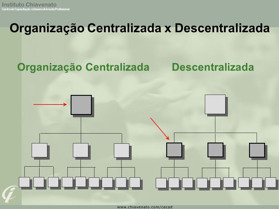 Organização Centralizada x Descentralizada