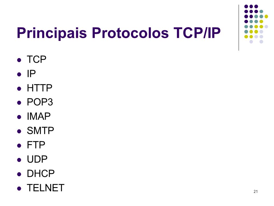 Principais Protocolos TCP/IP