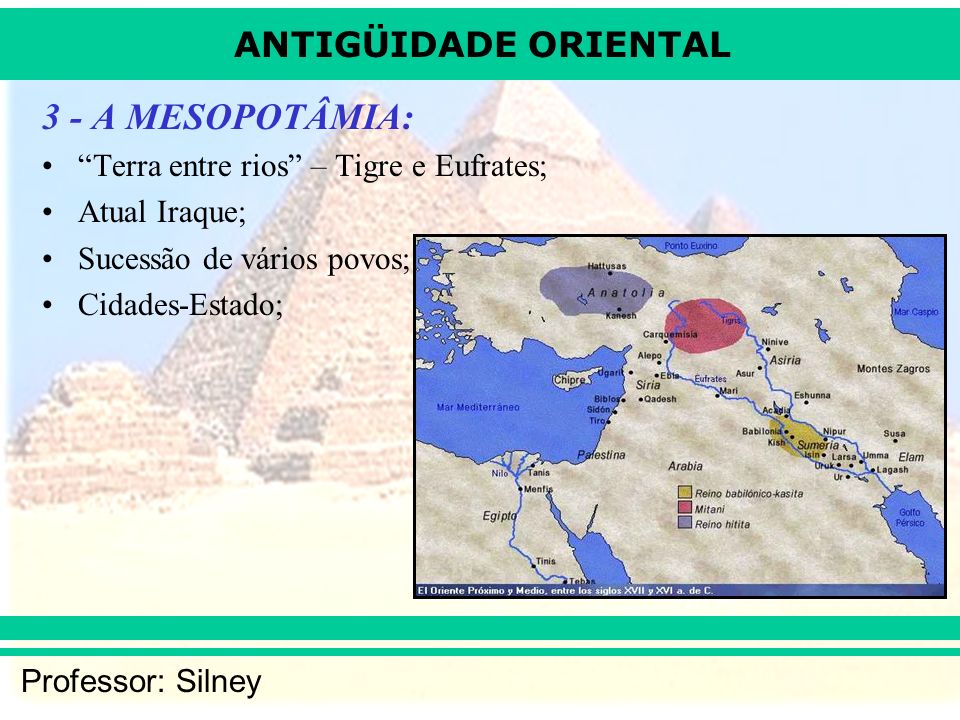 3 - A MESOPOTÂMIA: Terra entre rios – Tigre e Eufrates;