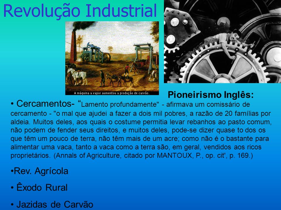Revolução Industrial Pioneirismo Inglês: