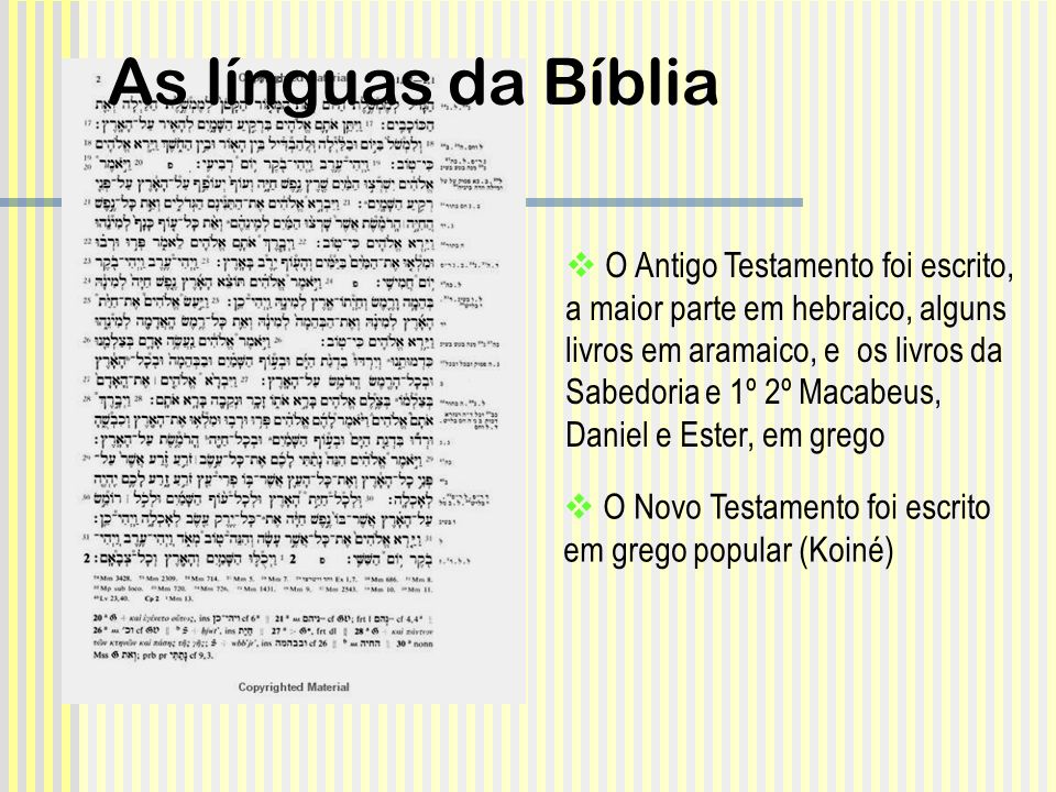 As línguas da Bíblia