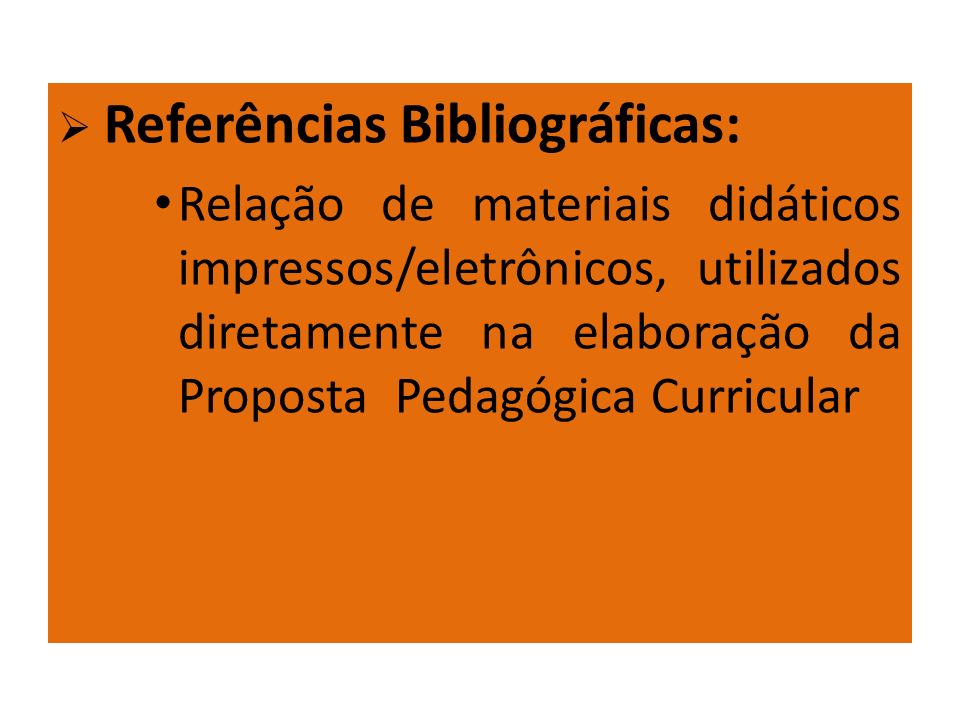 Referências Bibliográficas: